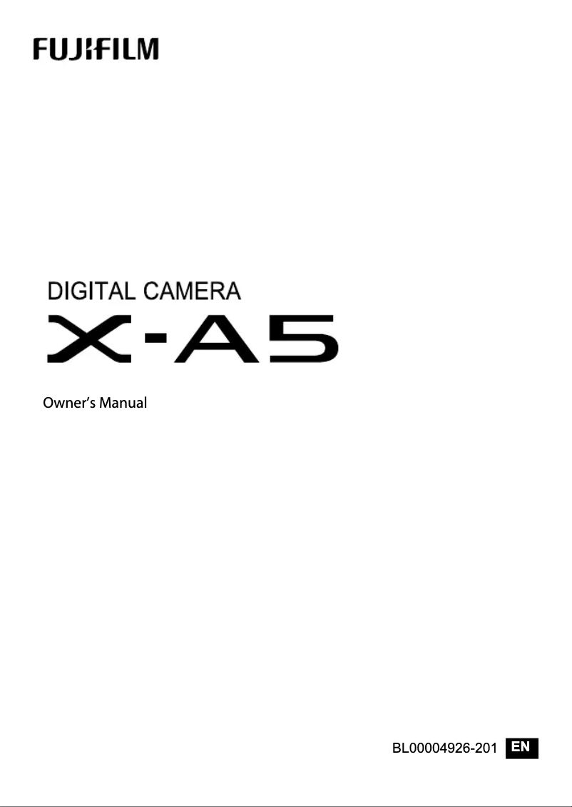 Image de la première page du manuel de l'appareil X-A5