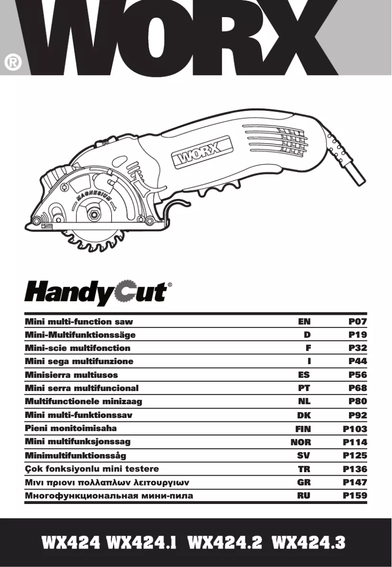 Page n°1 - Manuel utilisateur Worx WX424.1