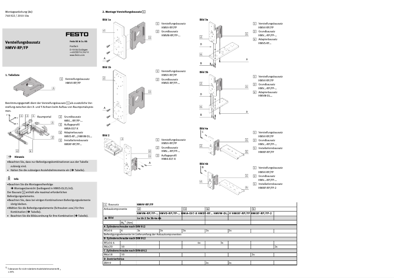 Image de la première page du manuel de l'appareil HMVV-RP/FP