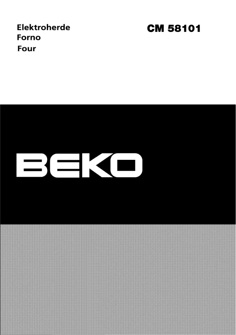 Page 1 de la notice Manuel utilisateur Beko CM 58101