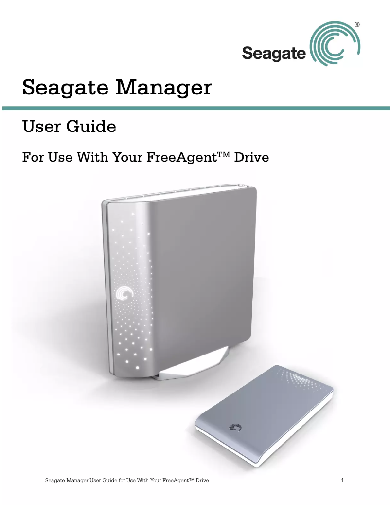 Page 1 de la notice Manuel utilisateur Seagate FreeAgent Desktop