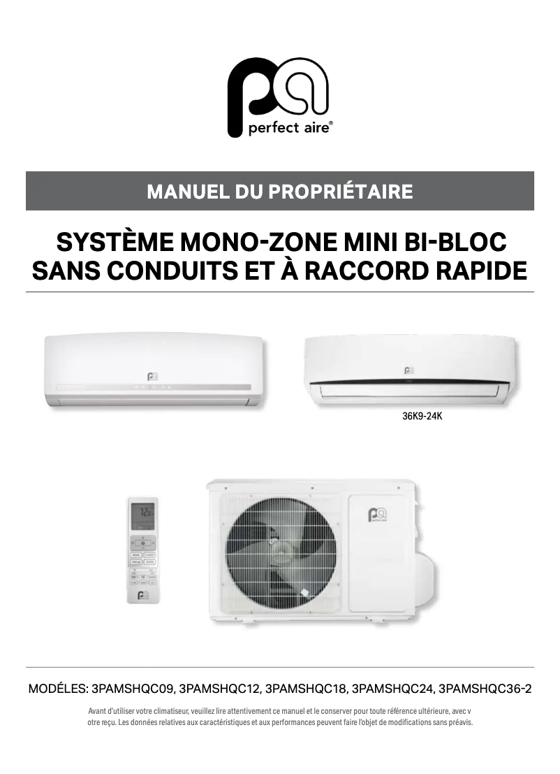 Image de la première page du manuel de l'appareil 3PAMSHQC18