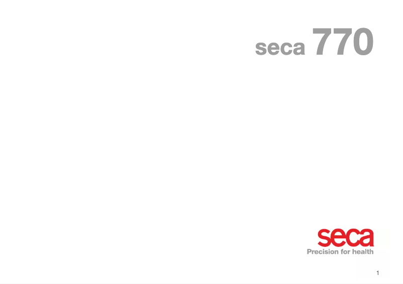 Page 1 de la notice Manuel utilisateur Seca 770