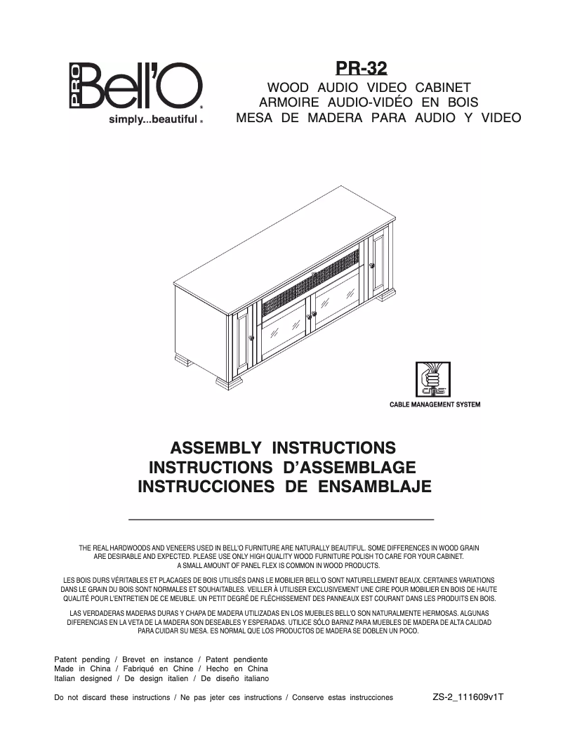 Página 1 del manual Manual de usuario Bell'O PR-32
