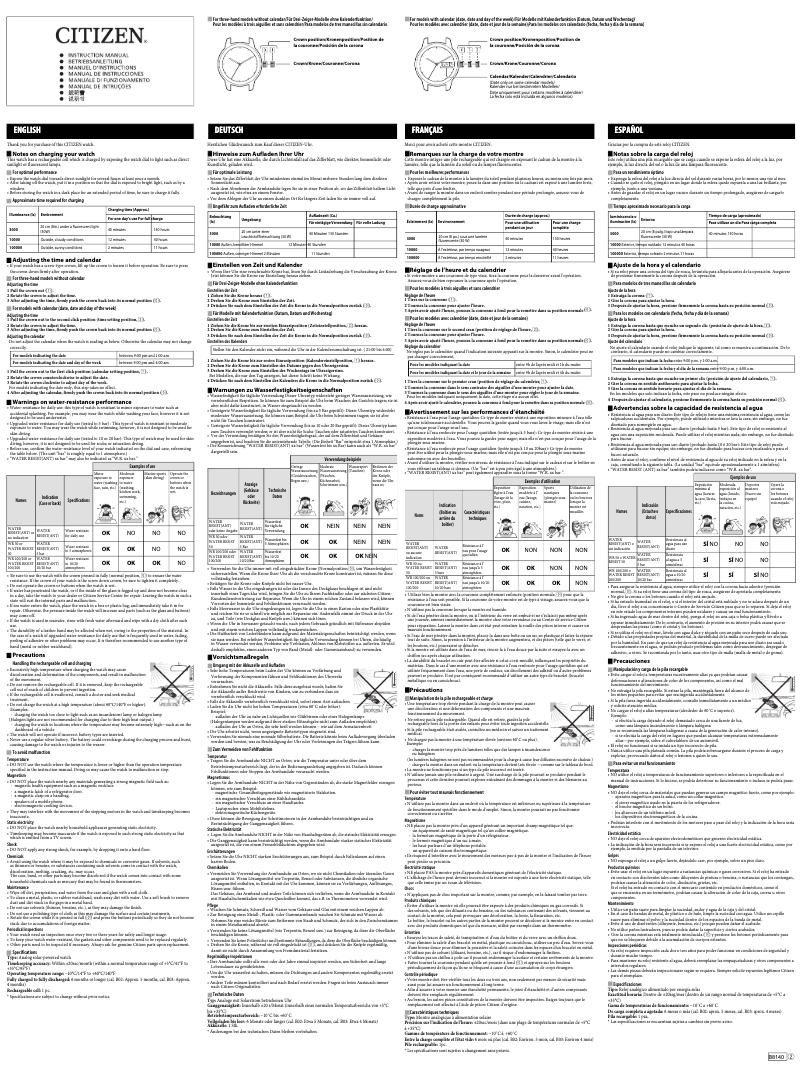 Image de la première page du manuel de l'appareil CAL E03X