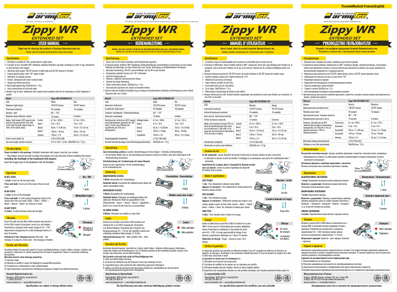 Page n°1 - Manuel utilisateur ArmyTek Zippy WR