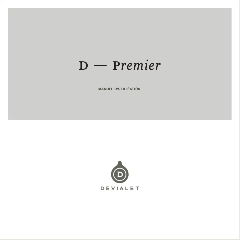 Image de la première page du manuel de l'appareil D-Premier