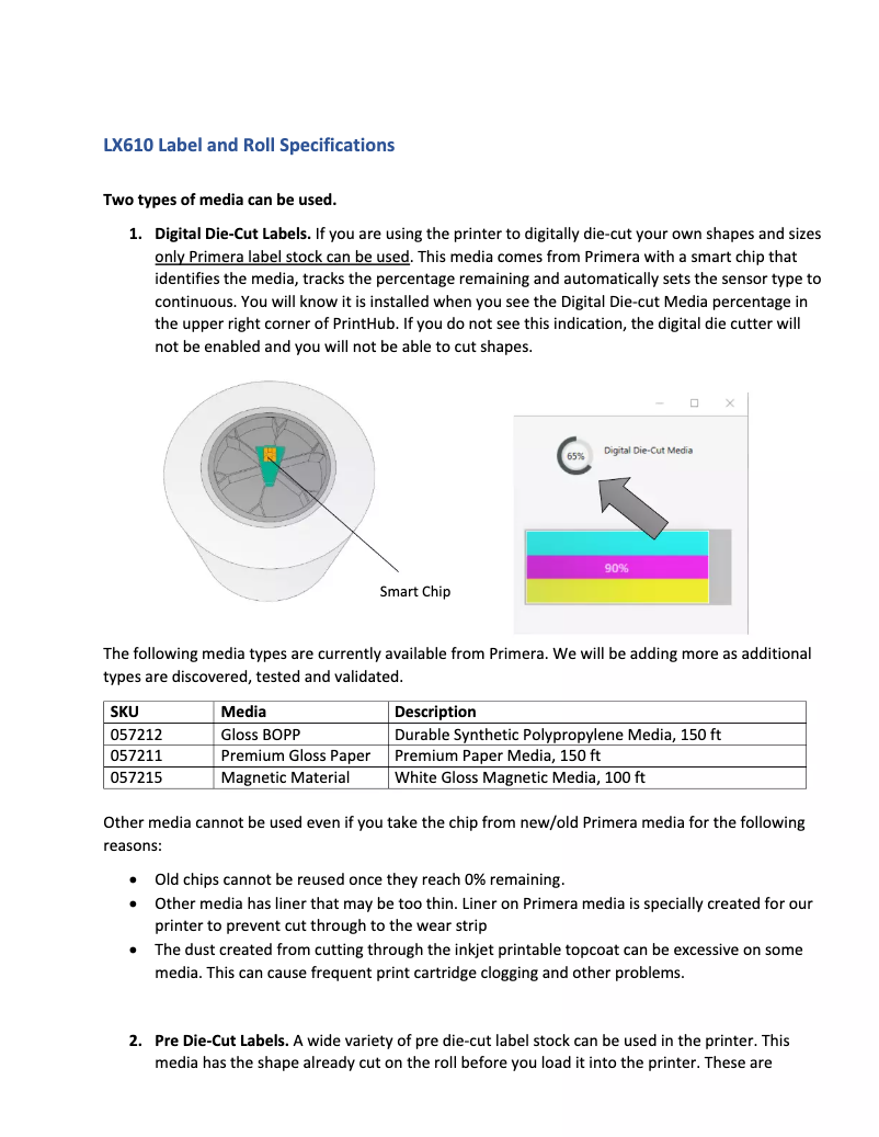 Page 1 de la notice Fiche technique Primera LX610