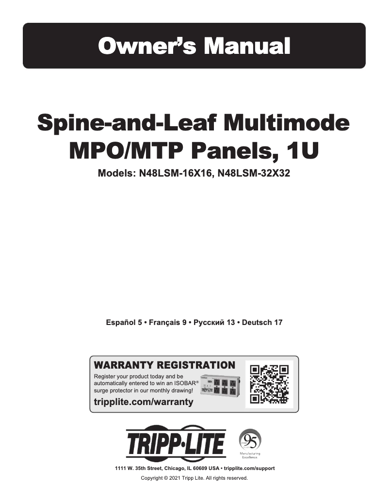 Page n°1 - Manuel utilisateur Tripp Lite N48LSM-16X16