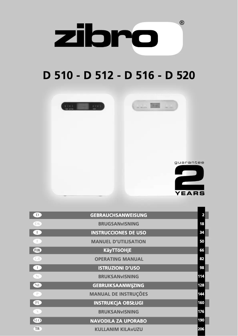 Page 1 de la notice Manuel utilisateur Zibro D 512