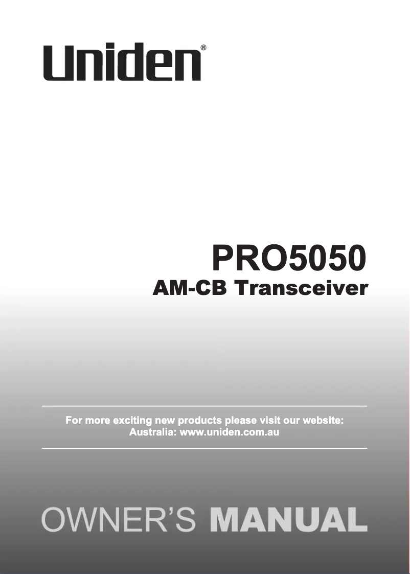 Image de la première page du manuel de l'appareil PRO5050