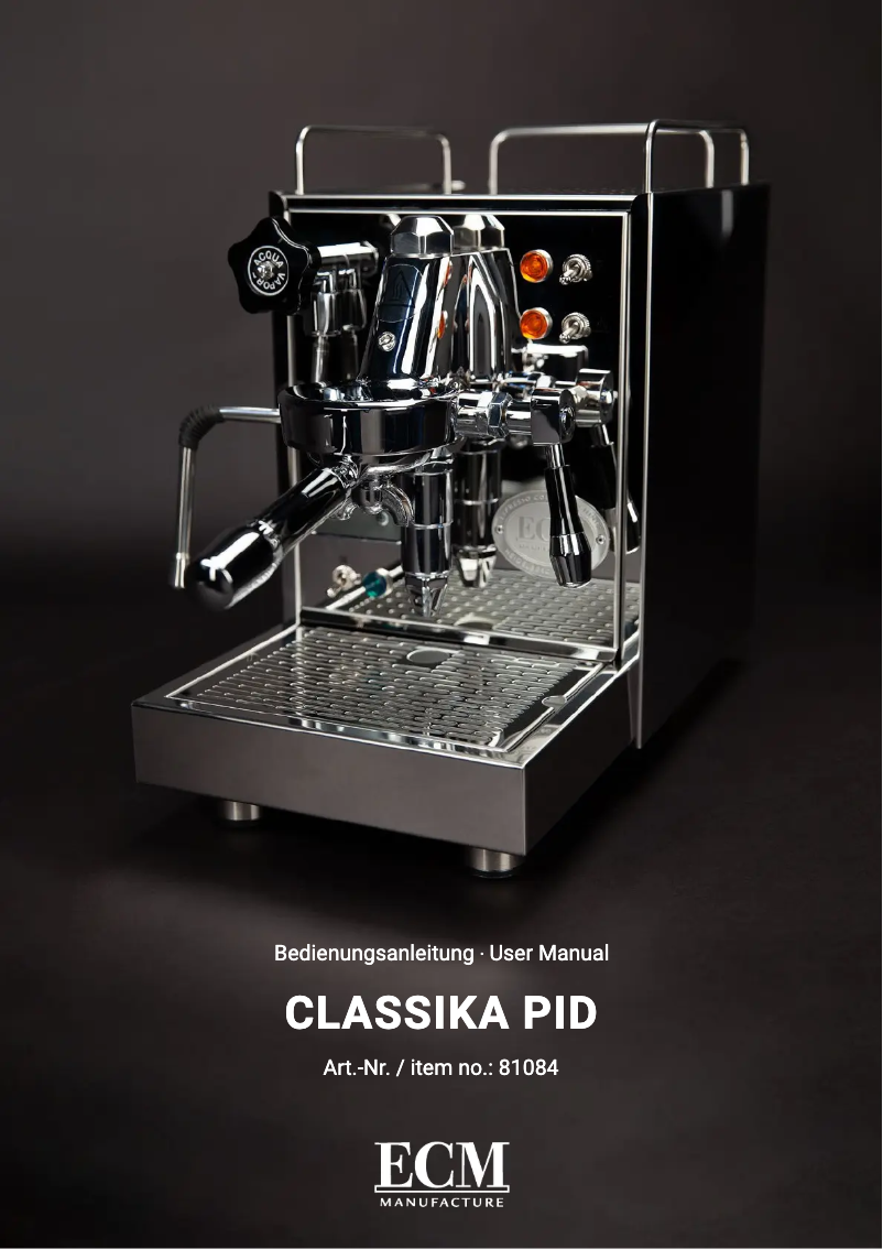 Page n°1 - Manuel utilisateur ECM Classika PID