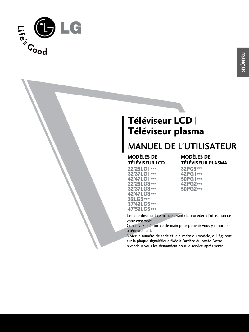 Page n°1 - Manuel utilisateur LG 32LG10R