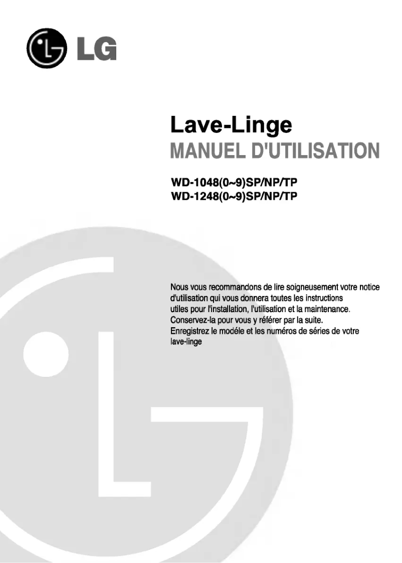 Page n°1 - Manuel utilisateur LG WD-12485TP