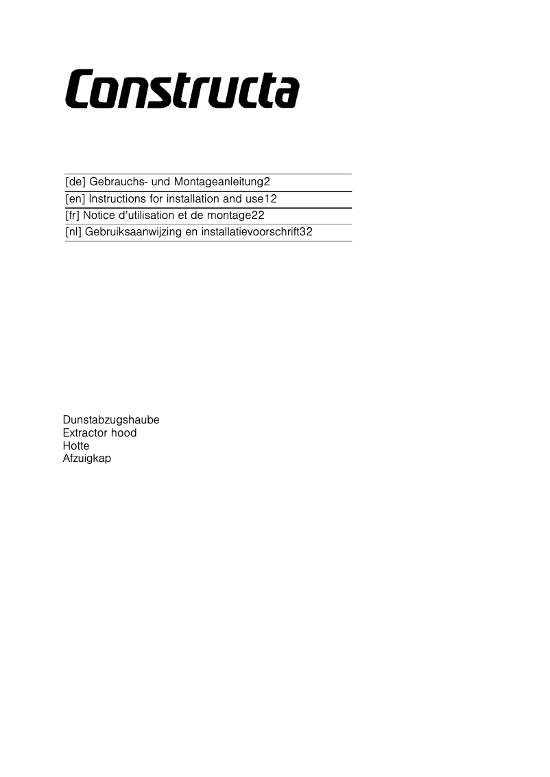 Page n°1 - Mode d'emploi Constructa CD616251