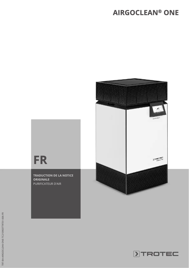 Imagen de la primera página del manual del dispositivo AirgoClean ONE