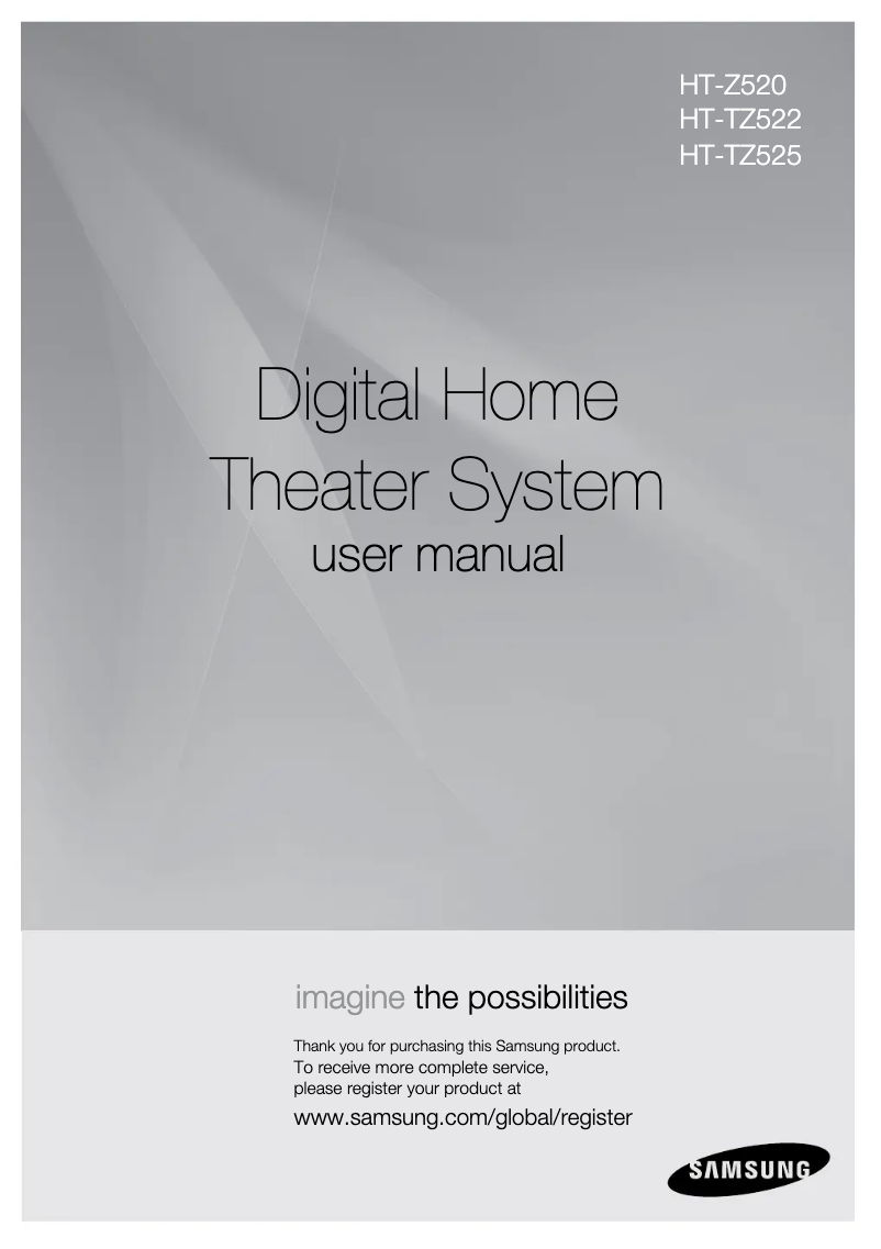 Page n°1 - Manuel utilisateur Samsung HT-Z520T