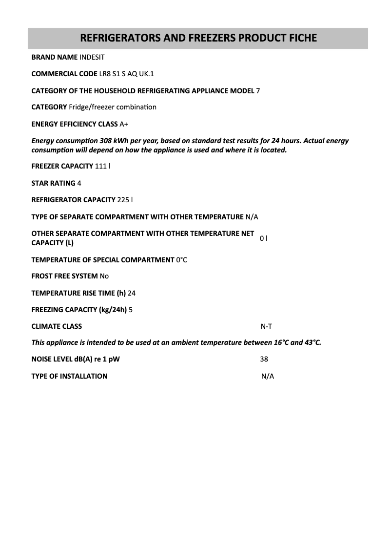 Image de la première page du manuel de l'appareil LR8 S1 W AQ UK.1