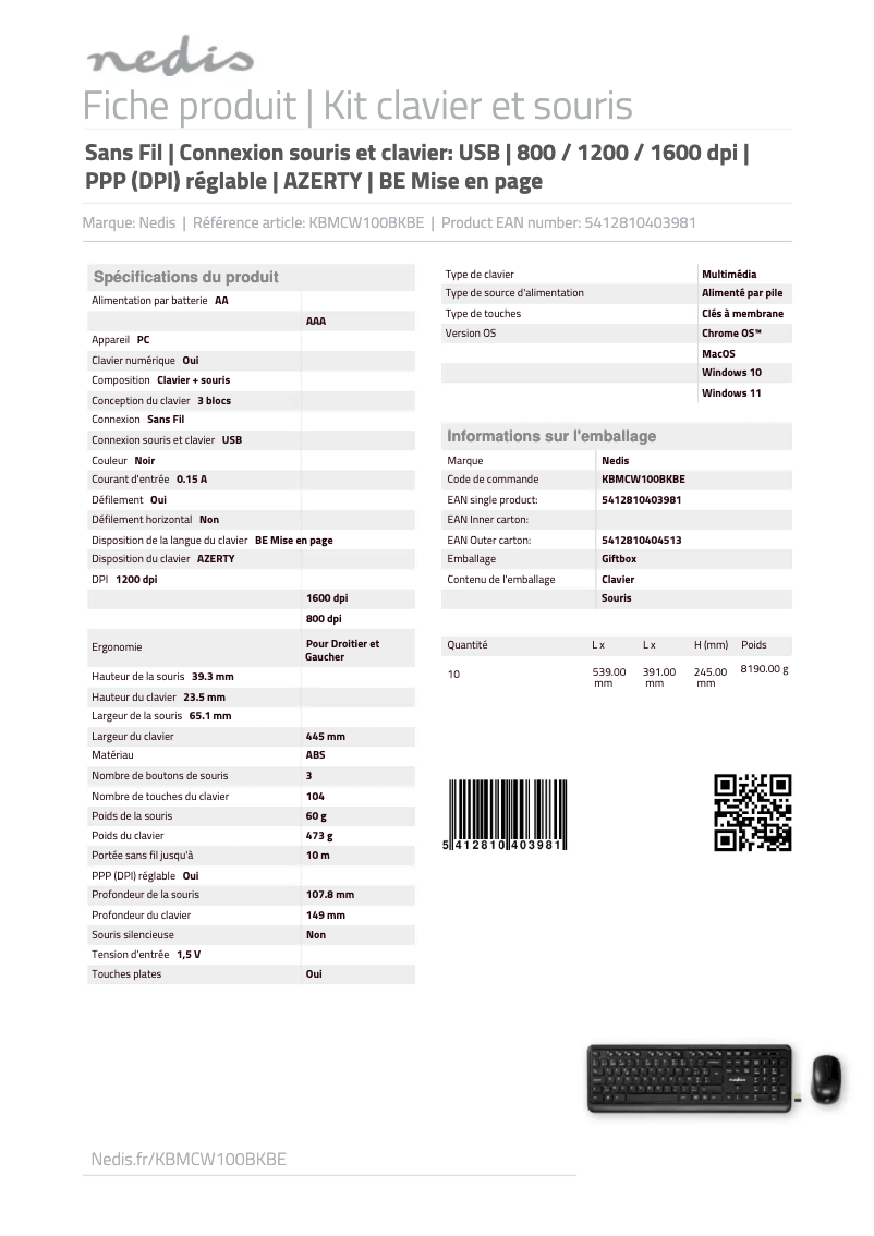 Image de la première page du manuel de l'appareil KBMCW100BKBE