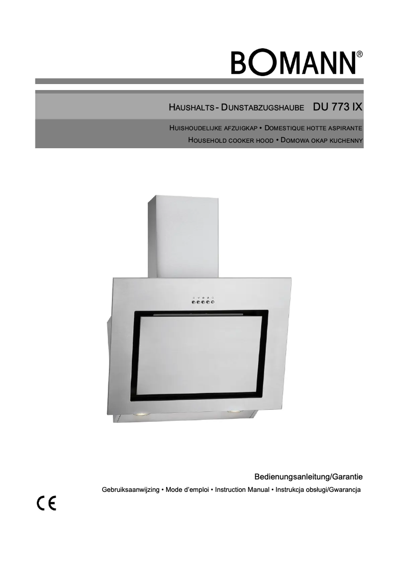 Page n°1 - Manuel utilisateur Bomann DU 773 IX