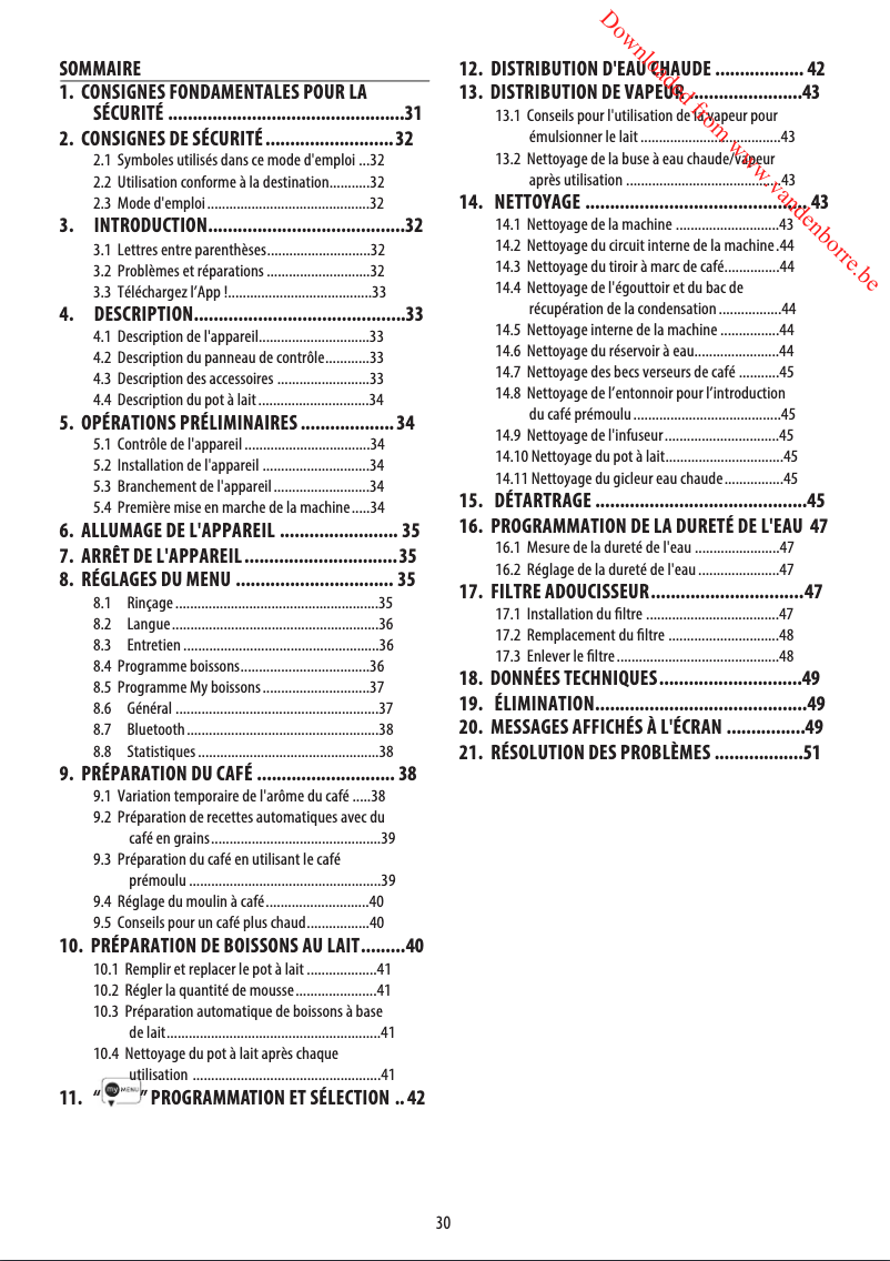 Page 1 de la notice Manuel utilisateur DeLonghi Primadonna S Evo ECAM 510.55.M