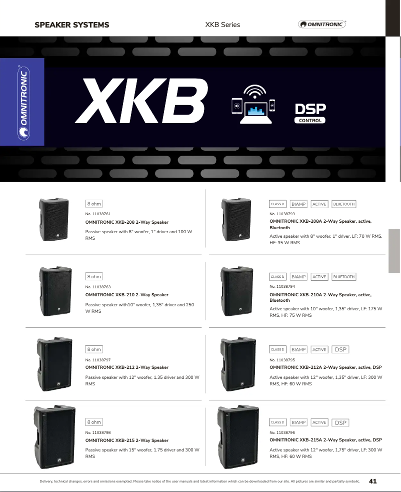 Page n°1 - Catalogue Omnitronic XKB-210A