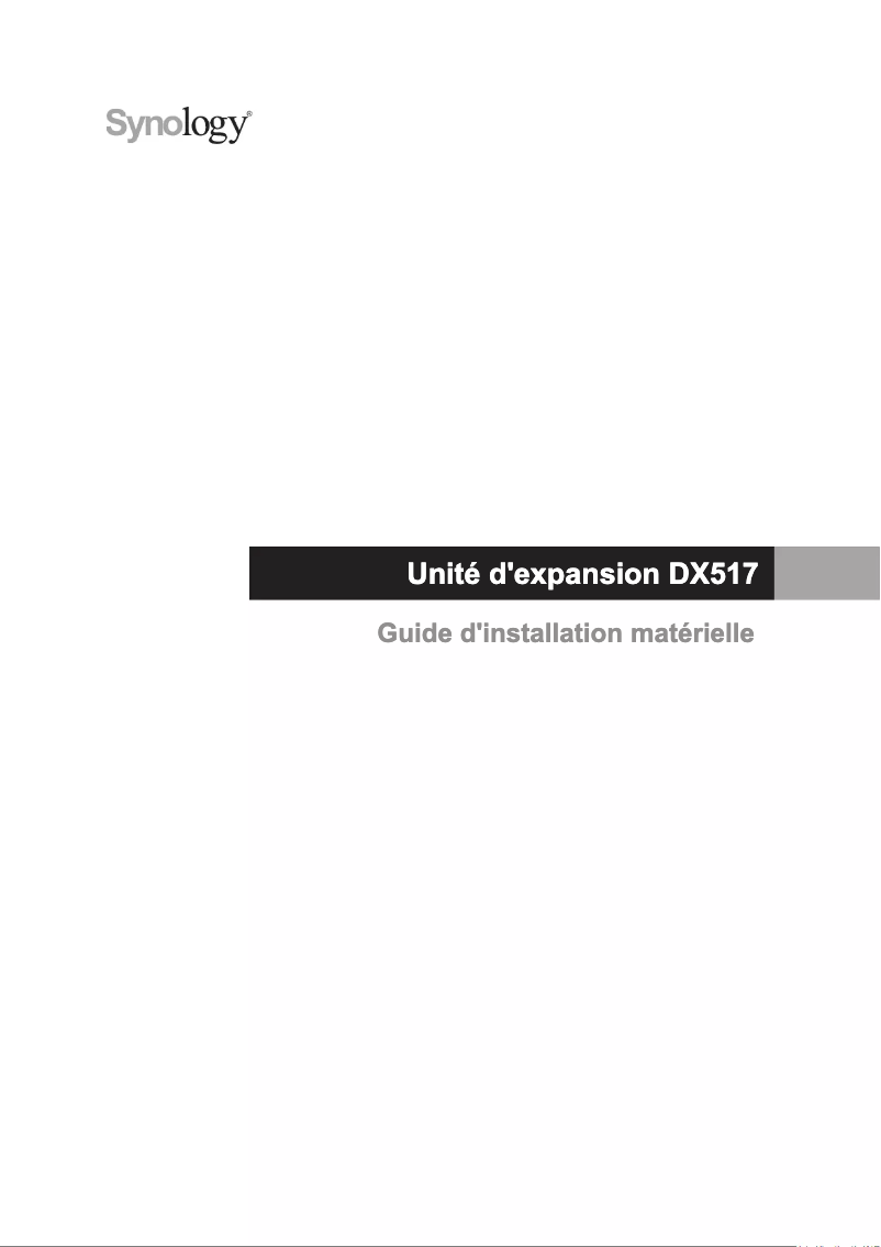 Page n°1 - Manuel utilisateur Synology DX517