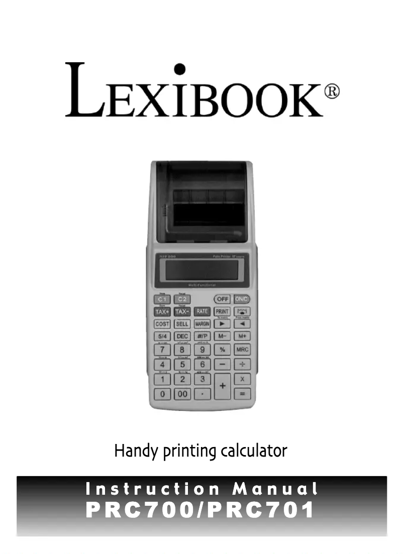 Page 1 de la notice Manuel utilisateur Lexibook PRC700