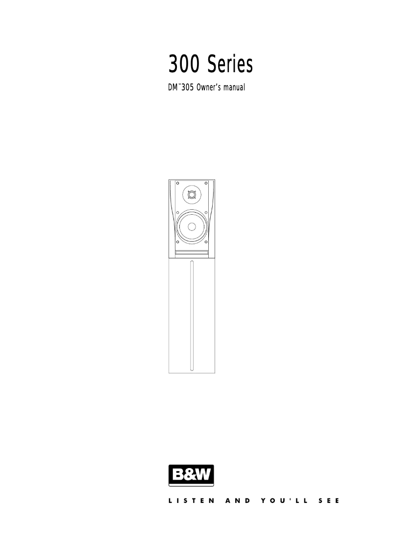 Page 1 de la notice Manuel utilisateur Bowers & Wilkins DM 305