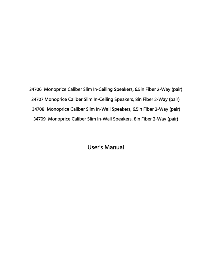 Page 1 de la notice Manuel utilisateur Monoprice 34708