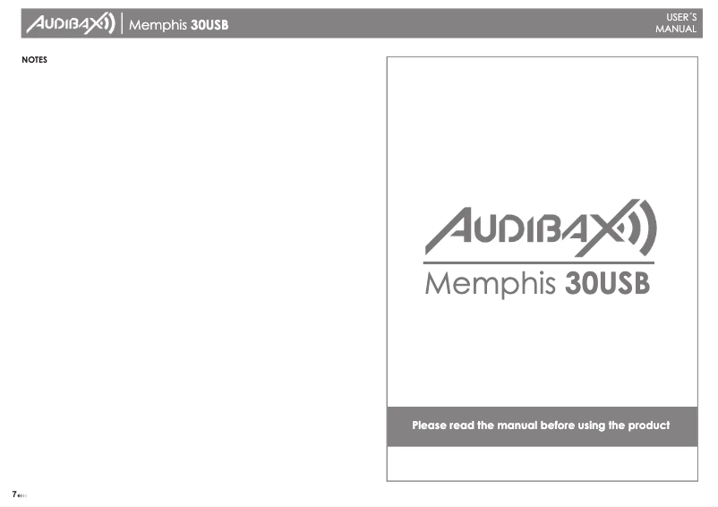 Page 1 de la notice Manuel utilisateur Audibax Memphis 30 USB