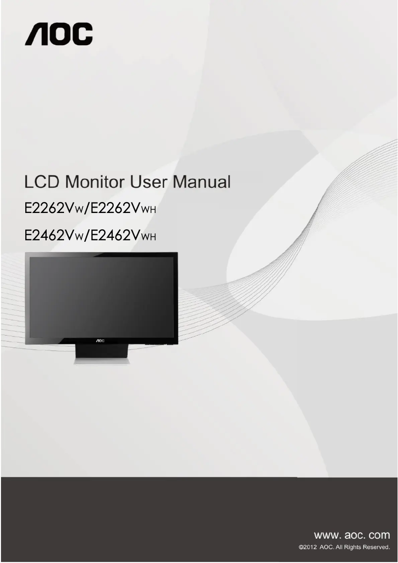 Page n°1 - Manuel utilisateur AOC E2462VW