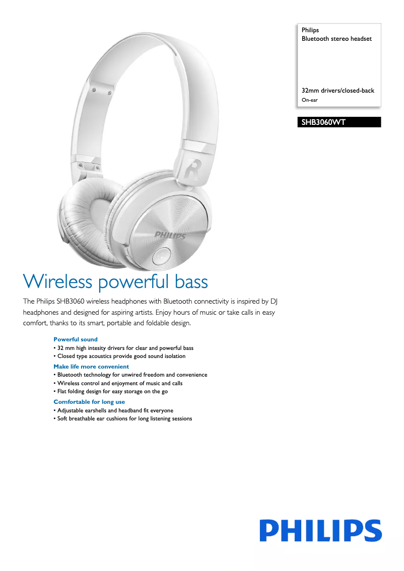 Page n°1 - Brochure Philips SHB3060