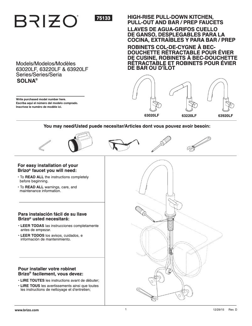 Image de la première page du manuel de l'appareil Solna