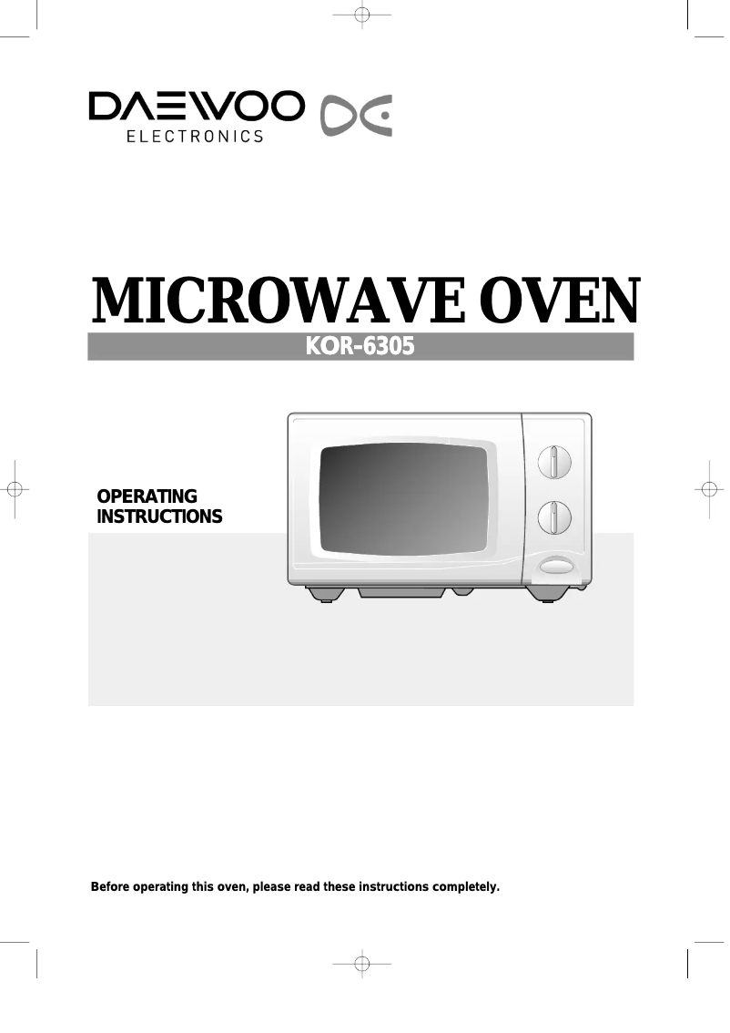 Página 1 del manual Manual de usuario Daewoo KOR-6305