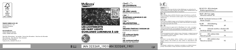 Page 1 de la notice Manuel utilisateur Melinera IAN 323269