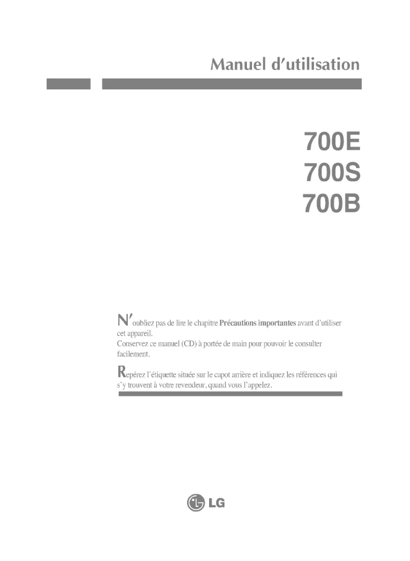 Page 1 de la notice Manuel utilisateur LG 700E