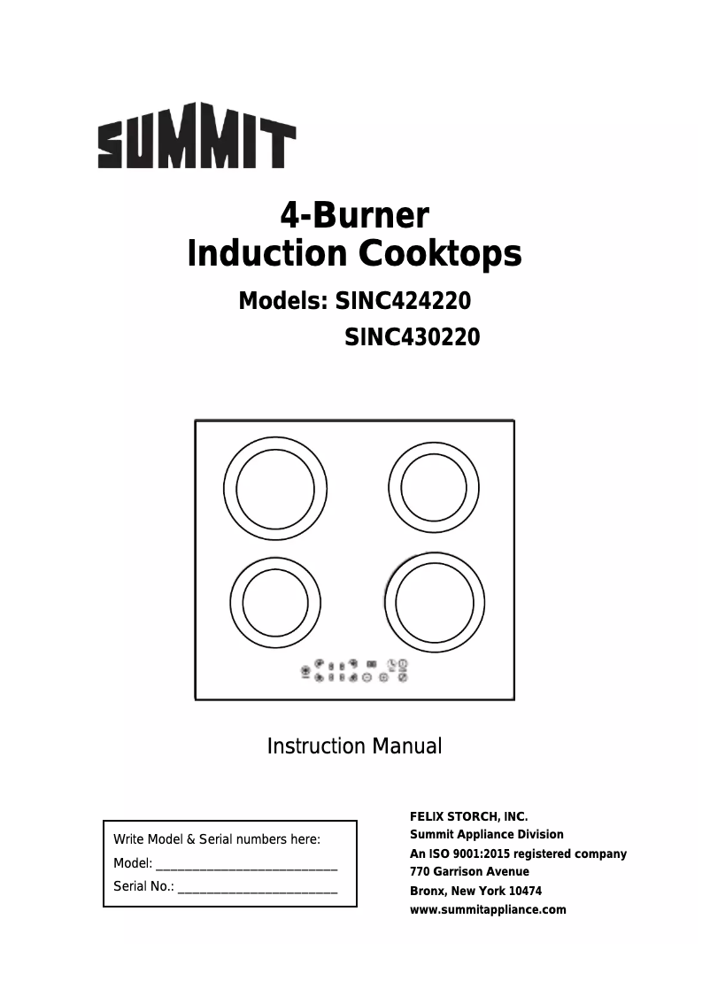 Image de la première page du manuel de l'appareil SINC430220