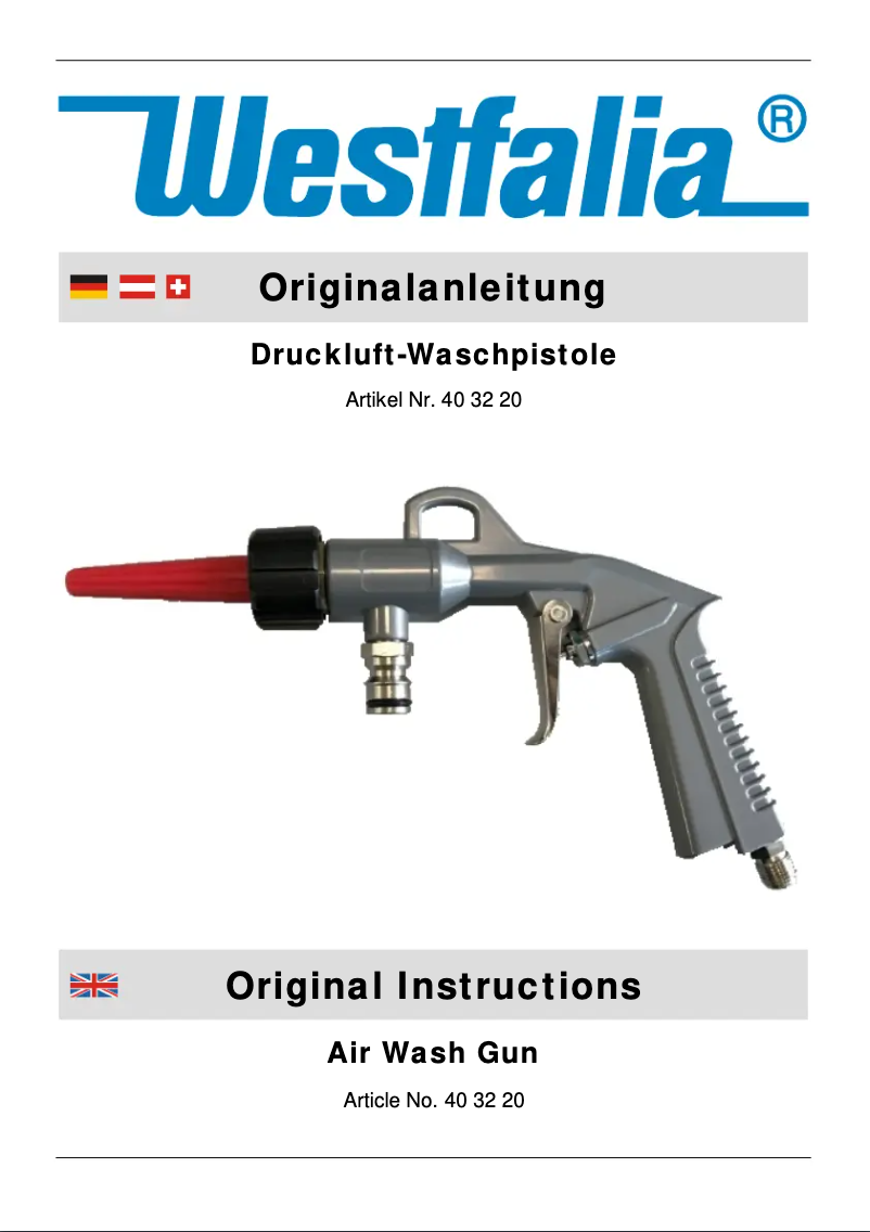 Page 1 de la notice Manuel utilisateur Westfalia 403220