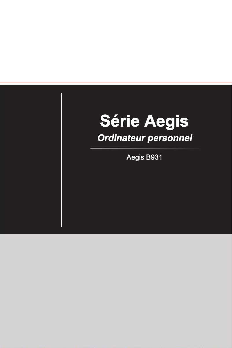 Image de la première page du manuel de l'appareil MEG Aegis Ti5 11th