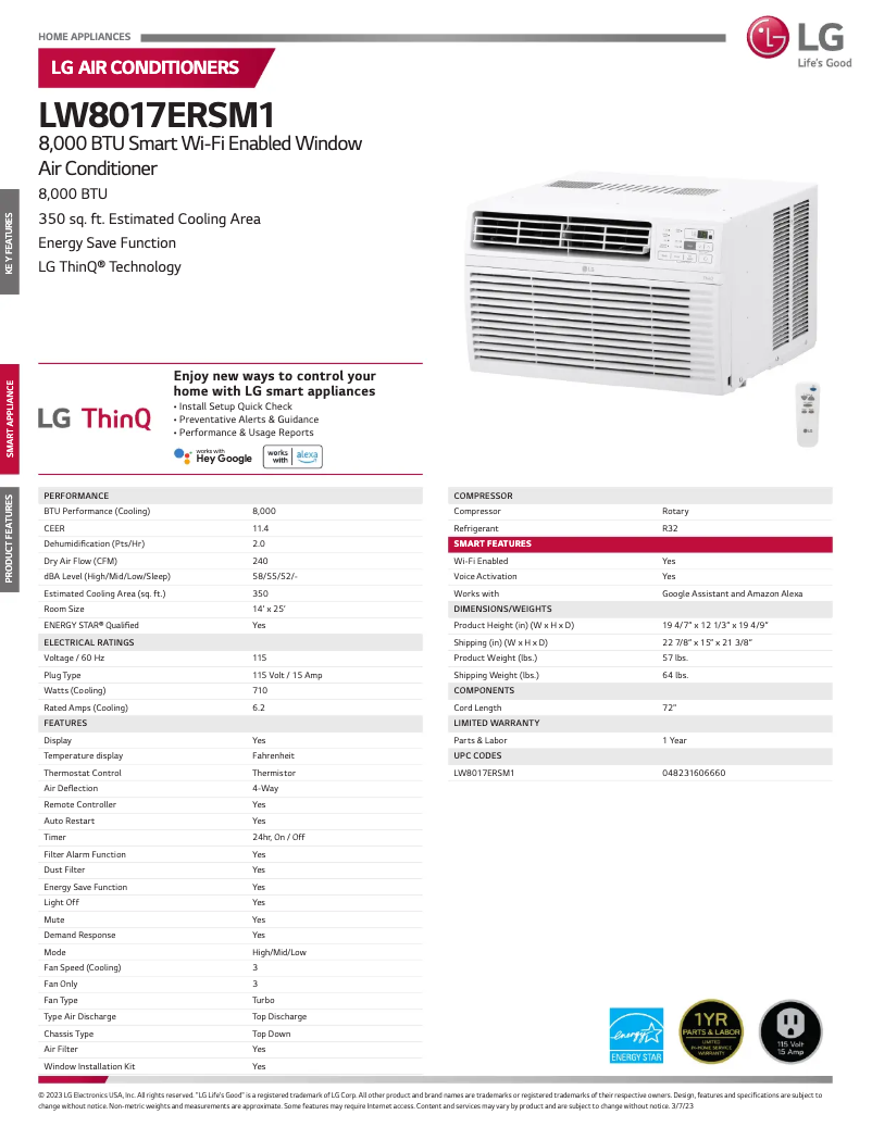 Image de la première page du manuel de l'appareil LW8017ERSM1