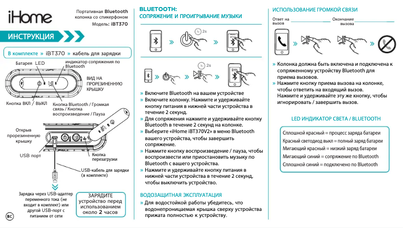 Image de la première page du manuel de l'appareil iBT370v2