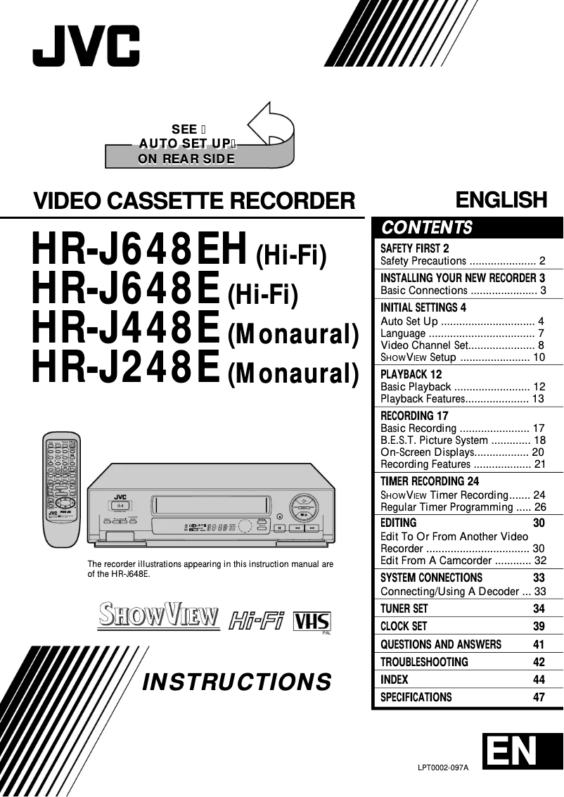 Image de la première page du manuel de l'appareil HRJ248
