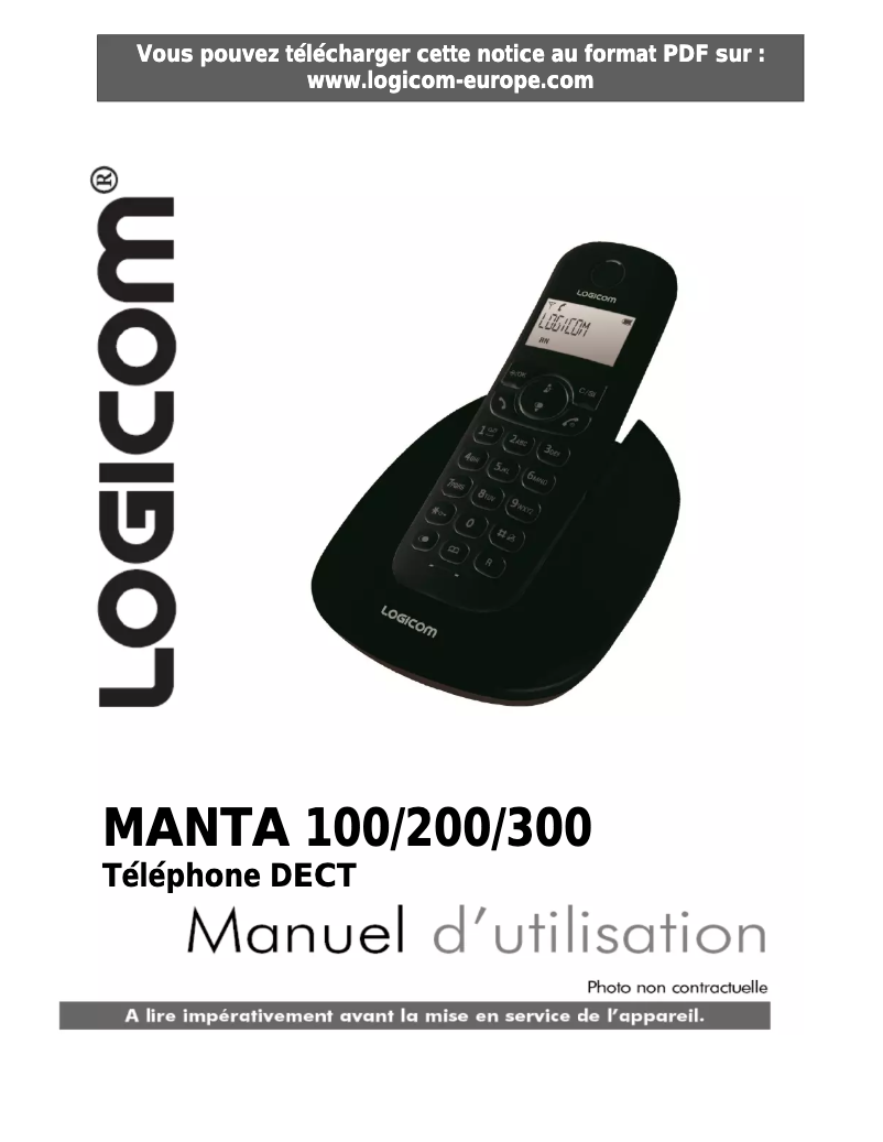 Image de la première page du manuel de l'appareil Manta 100