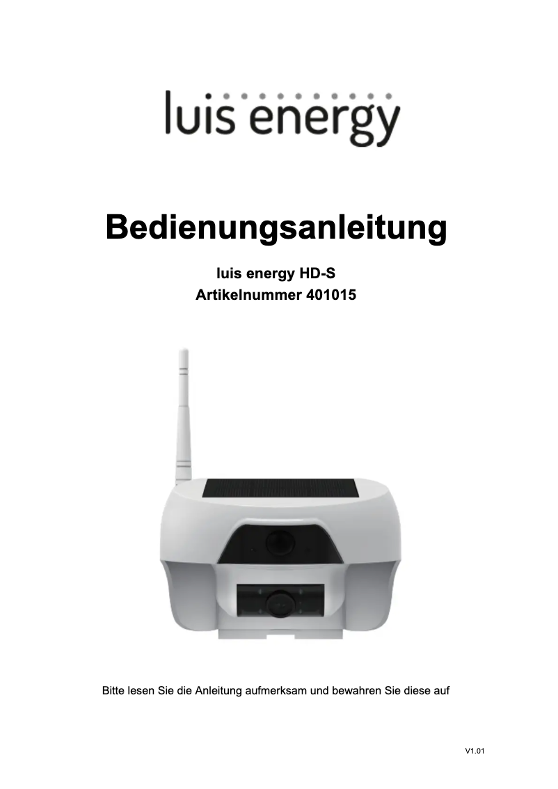 Page 1 de la notice Manuel utilisateur Luis energy HD-S