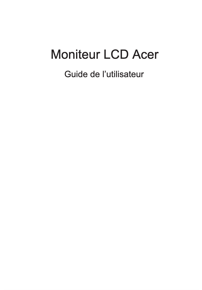 Page 1 de la notice Manuel utilisateur Acer EK1 EK241QK