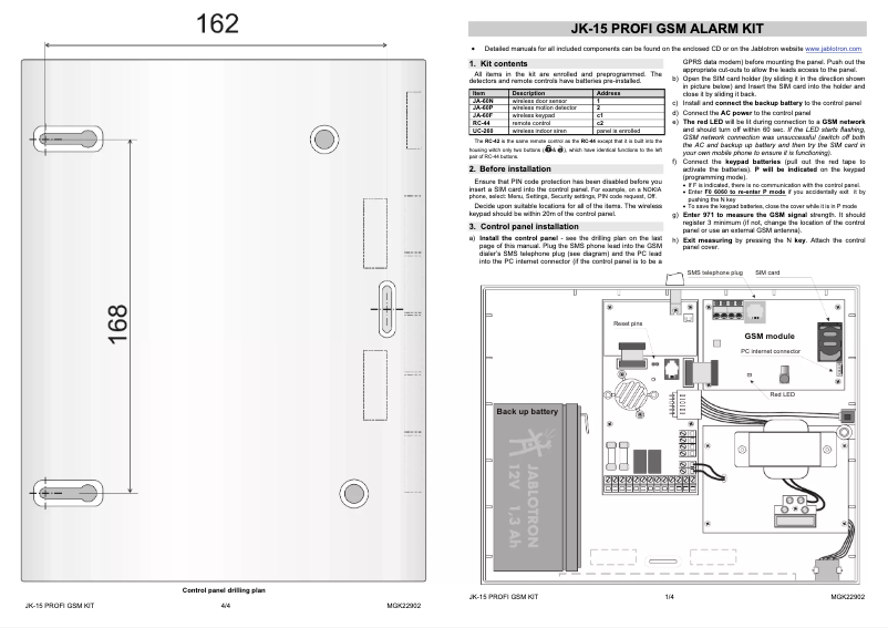 Image de la première page du manuel de l'appareil JK-15 Profi Set