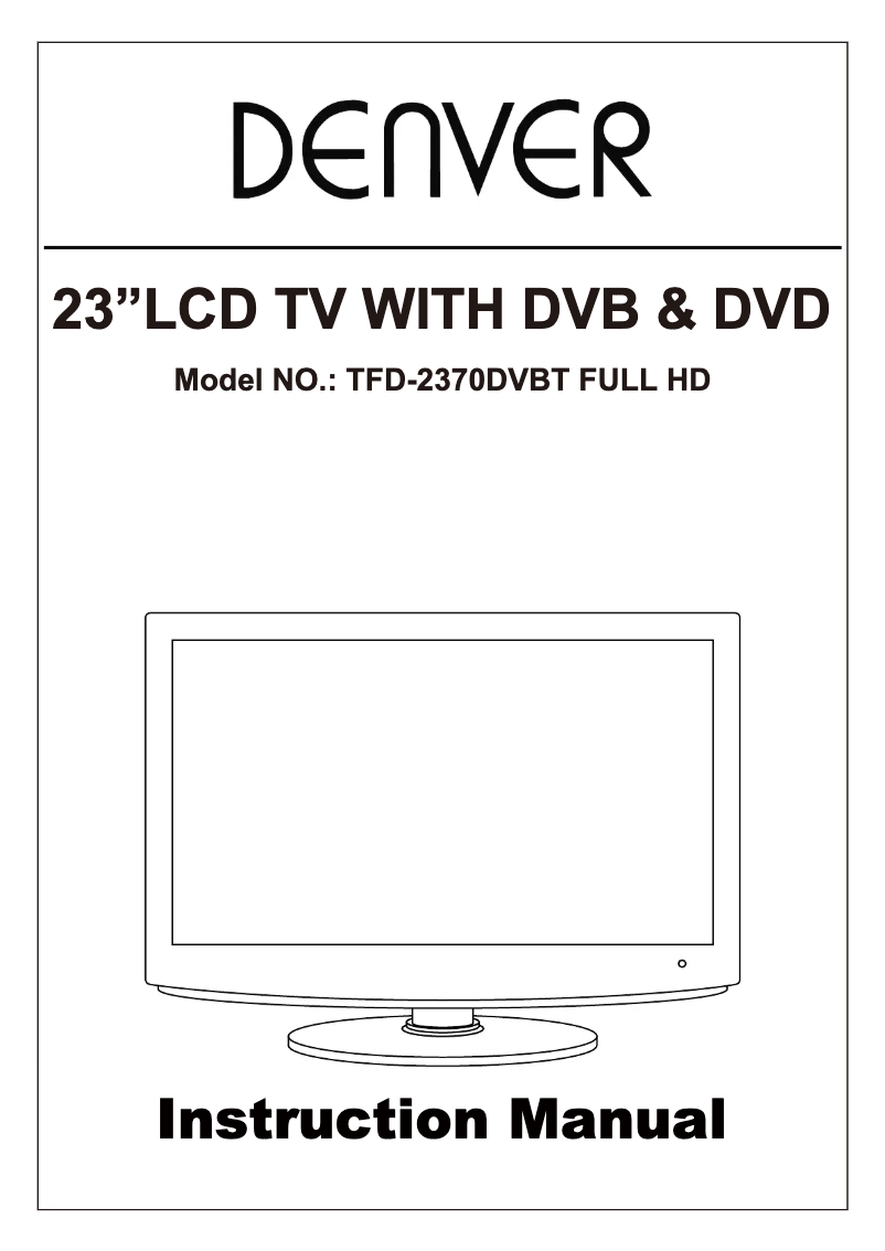 Page 1 de la notice Manuel utilisateur Denver TFD-2370DVBT