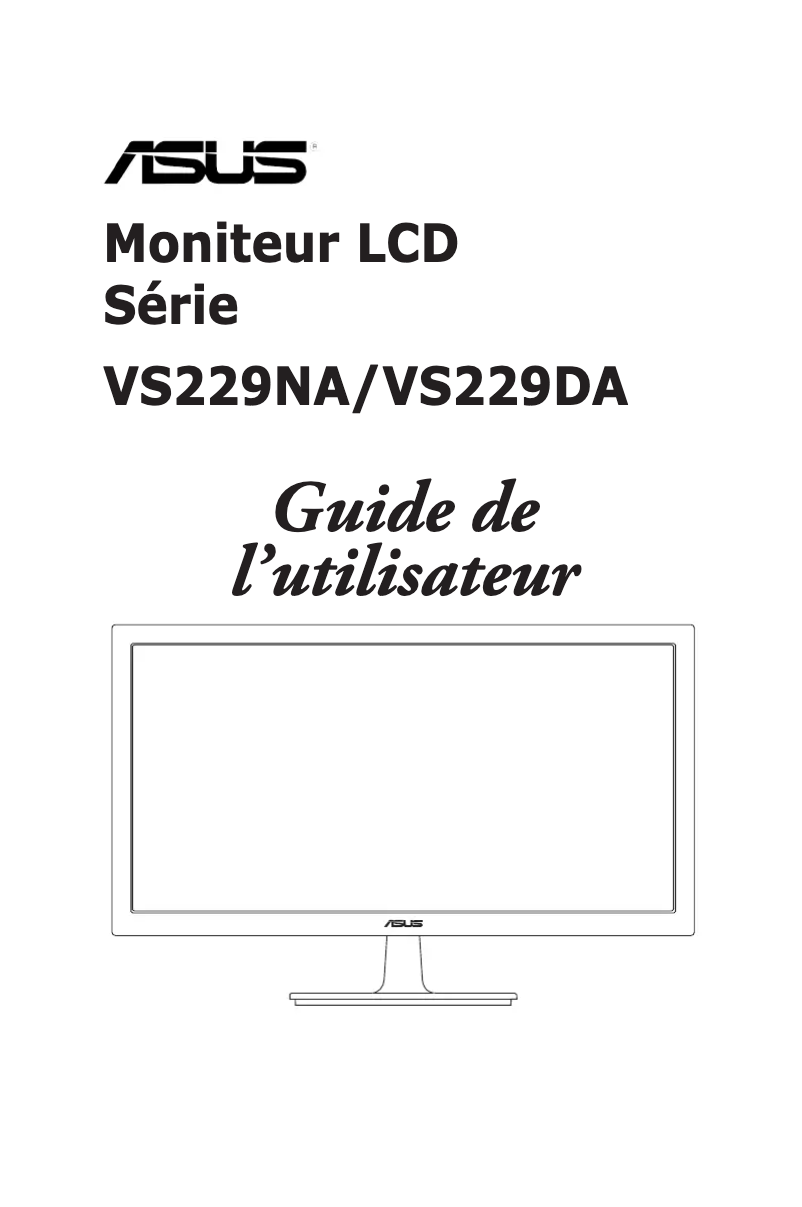 Page 1 de la notice Manuel utilisateur Asus VS229NA-W