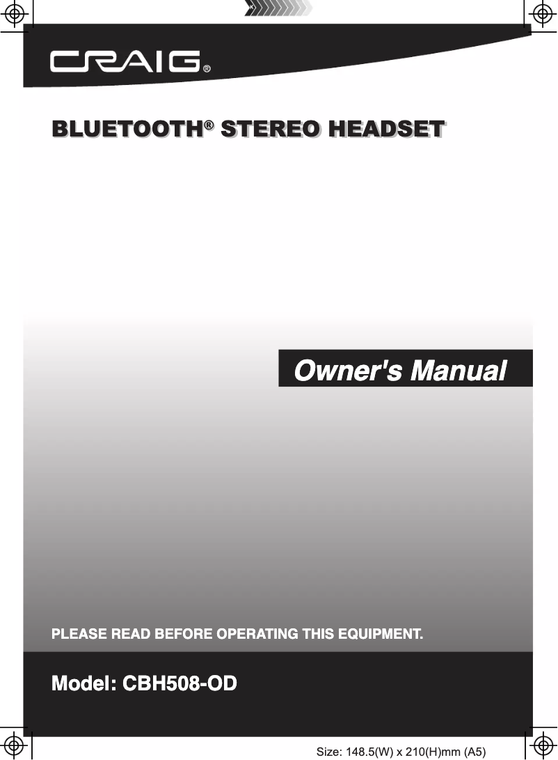 Page 1 de la notice Manuel utilisateur Craig CBH508-WT